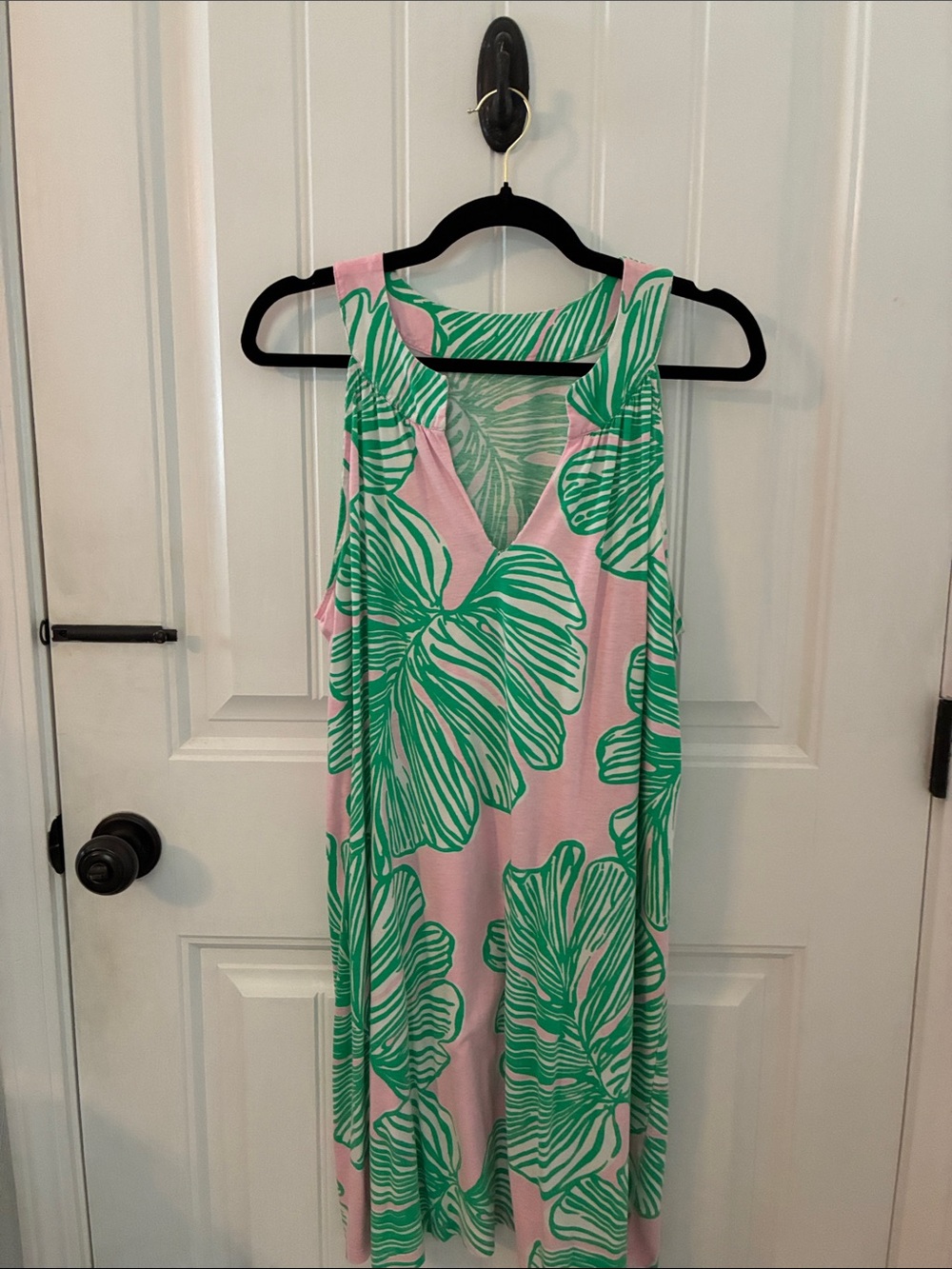 Lilly Pulitzer Pink & Green Leaf Print Dress